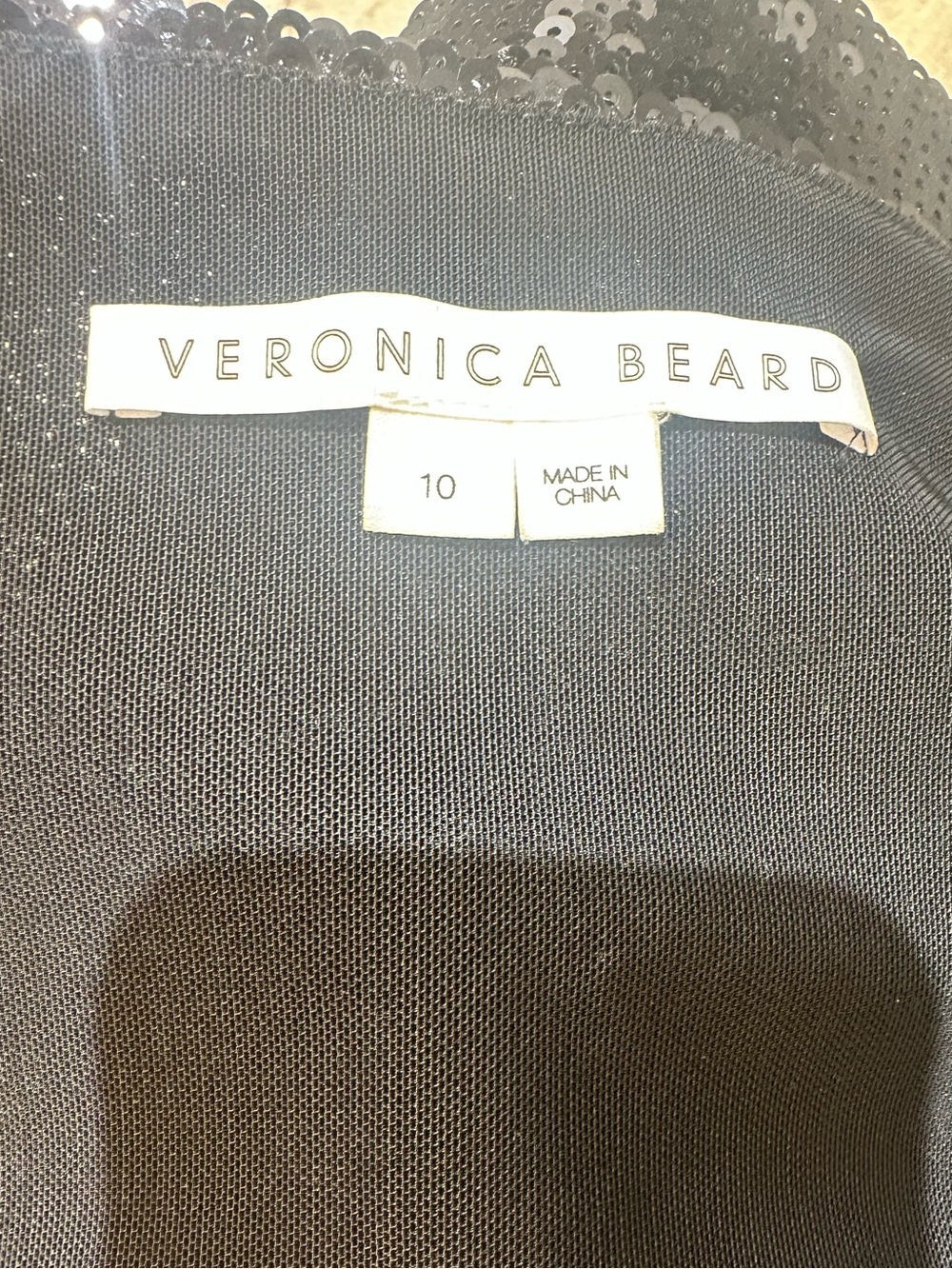 Veronica Beard Black Sequin Square Neck Camisole Tank Evening Sparkle - Picture 2 of 6